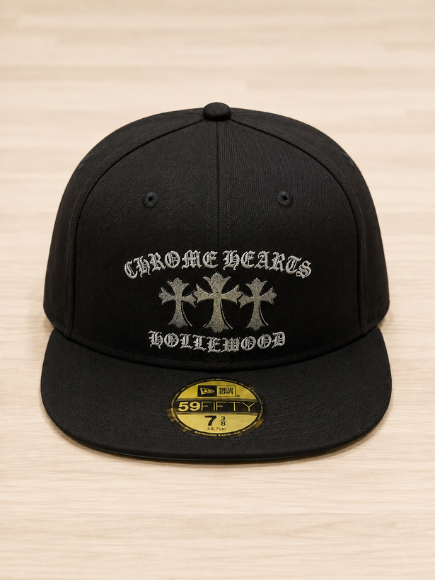 لاه کپ مشکی Chrome Hearts مدل 59FIFTY