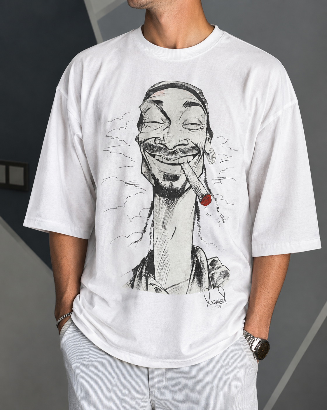 تیشرت مردانه طرح سیگار | White Cigar